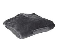 Poncho Plaid Long Ultra Doux Gris Anthracite Intérieur Sherpa - MEIKO