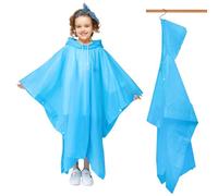 poncho pluie imperméable à l'eau pour enfants, poncho de pluie à capuche réutilisable pour enfants Eva poncho de pluie de randonnée pour enfants (FR/ES, Numérique, 120, Taille normale, Bleu)