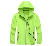 Poncho Pluie Imperméable Capuche Sport Mi Saison Coupe Vent Running Patchwork Moto Blouson Homme Hiver Chaude Casual Jacket Militaire Noël 2#Vert Fluorescent XXL