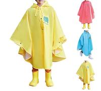 Poncho Pluie Imperméable Enfant Garçons Filles Grande Capuche Veste de Pluie Enfant Imperméable Toddler Léger Dessin Animé Mignon Réutilisable pour Randonnée Camping Va à L'école Vélo (, 6-8Years)