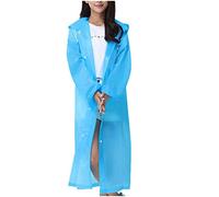 Poncho Pluie Imperméable,Poncho De Pluie Mixte Impermeable Réutilisable Cape De Pluie Épais Transparent Eva Pour Femme Homme Avec Boutons Veste De Pluie Avec Capuche Randonnée Vélo Bleu Taille Unique