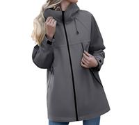 Poncho Pluie Imperméable Velo Pluie Mi Saison Impermeables Couverture Ciré Marin Velo Pliable Vent Veste Femme Automne Haut Running Matelassée Sport Ski Blouson Matelassé Femme Gris foncé XXL
