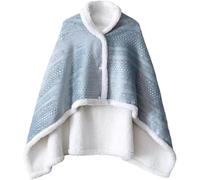 Poncho Polaire Femme Hiver Chaud,Châle Polaire Cape Chaud d'hiver,Châle-Couverture Portable,Double Face Polaire Couverture De Lit Canapé avec Boutons,Cadeau Femme Noel B