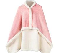 Poncho Polaire Femme Hiver Chaud,Châle Polaire Cape Chaud d'hiver,Châle-Couverture Portable,Double Face Polaire Couverture De Lit Canapé avec Boutons,Cadeau Femme Noel A