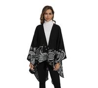 Poncho pour Femmes, Élégante Cape Tricotée Ouverte Devant Châles Enveloppants Écharpe Couverture Cardigan Manteau pour Le Printemps, l'Automne et l'hiver