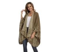 Poncho pour Femmes, Élégante Cape Tricotée Ouverte Devant Châles Enveloppants Écharpe Couverture Cardigan Manteau pour Le Printemps, l'Automne et l'hiver