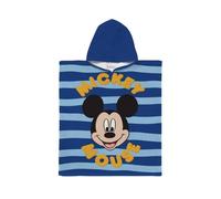 Poncho serviette à capuche - Disney - Mickey Mouse - Rayé bleu clair et foncé - 100% coton - Lavable en machine