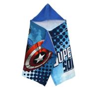 Poncho Serviette - Suncity - Les Avengers - Capuche - Microfibre 100% Polyester - Bleu