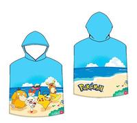 Nintendo Poncho de bain Pokémon microfibre Mixte Enfant 24 mois - 2 ans Blanc 50 x 100 cm