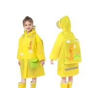 Ponchos de Pluie épais boutonnés de Couleur Unie pour garçons et Filles, Printemps, été et Automne Imperméable Et Bottes pour Tout-Petits (Light Yellow, 10-12 Years)