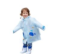Ponchos de Pluie épais boutonnés de Couleur Unie pour garçons et Filles, Printemps, été et Automne Manches Longues Imperméable Enfant 8 Ans (Light Blue, 12-14 Years)
