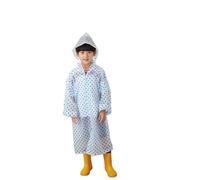 Ponchos de Pluie épais boutonnés de Couleur Unie pour garçons et Filles, Printemps, été et Automne Résistant Pluie Manches Longues (Light Blue, 4-10 Years)