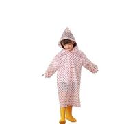 Ponchos de Pluie épais boutonnés de Couleur Unie pour garçons et Filles, Printemps, été et Automne Résistant Pluie Manches Longues (Red, 4-10 Years)