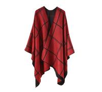 Ponchos Et Capes Femme Cape Plaid Gilet Hiver Chaud Imprimé Chemise Polaire Chale Châle Chauffant Poncho Pluie Homme Léger Manteau Fourrure Veste Interieur Pour Mariage Grande Echarpe Chaude