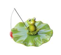 Pond Decor - Waterproof Frog Fishing Statue, Floating Pond Accessories