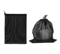 Pond Mesh Pump Filter Bag - Sac en maille noire de 12,2 x 15,9 pouces avec cordon de serrage pour grandes pompes | Filtre de protection pour piscines de jardin, réduit le colmatage, protège la pompe