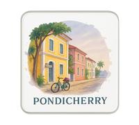 Pondichéry. Aimant de réfrigérateur Inde | Souvenir de voyage Cadeau de collection