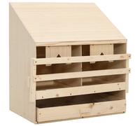 Pondoir 5 Compartiments 117x33x54 cm Bois de Pin Massif Cage Nid de Ponte vidaXL