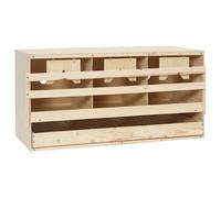 Pondoir 3 compartiments 72x33x38 cm bois de pin massif marron et couleur naturelle du bois G