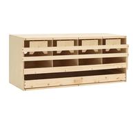 Pondoir 5 Compartiments 117x33x54 cm Bois de Pin Massif Cage Nid de Ponte vidaXL
