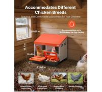 Pondoir à Poules 2 Compartiments Nichoir à Poule en Acier Galvanisé Plastique Haute Résistance pour Différentes Races de Poules av…