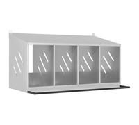 Pondoir à Poules Mural, Pondoir Nid pour Poules Pondeuses avec 4 Compartiments Métal argenté galvanisé