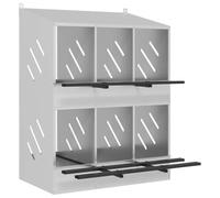 Pondoir à Poules Mural, Pondoir Nid pour Poules Pondeuses avec 6 Compartiments métal argenté galvanisé