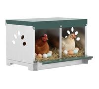Pondoir à poules - PawHut - 2 compartiments, imperméable, trous d'aération, facile à nettoyer - acier - 54,5x42,5x35,5cm - argent