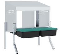 Pondoir à Poules, Pondoir Nid pour Poules Pondeuses 2 Compartiments avec Pieds en Acier galvanisé