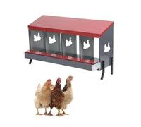 Pondoir à œufs en métal for Poules, 4 Trous, à Suspendre, Rouge, Facile à Nettoyer, for Poules, Canards(73x60x30cm)