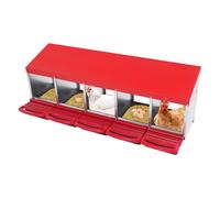 Pondoir mural pour poules, canards, poules, 5 compartiments, en métal, pour poules, canards, poules (rouge)