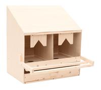 Pondoir pour poules 2 compartiments 63x40x65 cm pin massif
