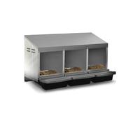 IDMarket - Pondoir pour Poules 3 emplacements nichoir en métal avec Fond