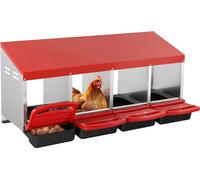 Pondoir pour poules - 4 compartiments avec trous d'aération - 1060x525x475mm - Accessoires d'élevage de poules