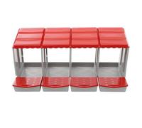 Pondoir pour poules 4 compartiments avec trous d'aération - 121,1 x 51,5 x 46,5 cm - Rouge