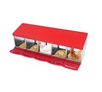 Pondoir pour poules avec 5 compartiments en tôle galvanisée - Nid de poules - Pour la ferme - Famille - Rouge - 132 x 52 x 48 cm