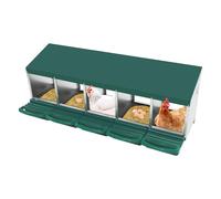 Pondoir pour poules avec 5 compartiments en tôle galvanisée - Nid de poules - Pour la ferme - Famille - Vert - 132 x 52 x 48 cm