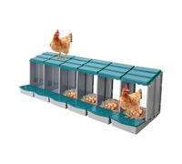 Pondoir pour poules avec couvercles de protection, nichoir à 6 compartiments en polypropylène, autonome ou mural, avec trous de drainage, 167,4 x 51,5 x 46,5 cm (vert, A)