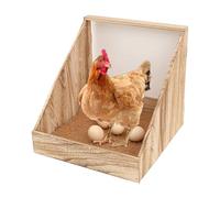 Pondoir pour poules en bois, nichoir simple pour volailles et canards, espace de rangement confortable avec montage facile, accessoires de poulailler, 33 x 34,5 x 32 cm