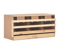Pondoir pour poules en pin massif et contreplaqué | 3 compartiments 96 x 40 x 45 cm | Robuste et durable pour un élevage adapté à l'espèce | Solution de litière pratique pour le poulailler