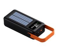 PONDON Banque d'alimentation portable avec lumière LED, batterie solaire avec 60 000 mAh, grande capacité, câble intégré, plusieurs ports de charge, pour les aventures en plein air