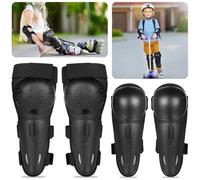 PONDON Ensemble armure de protection réglable pour moto, jeunes, petits pour protéger les tibias et les genoux, coudières, genoux, quatre, vélo, ski, motocross, skateboard