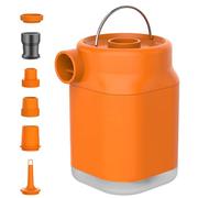 PONDON Gonfleur rechargeable avec lumière, mini pompe à air électrique orange, buses multiples et batterie de 2500 mAh, portable et sans fil