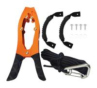 PONDON Kit d'ancrage sécurisé pour kayak, 12 composants, ancre de serrage à brosse orange avec boucle et main courante en métal, mâchoire autobloquante, clip requin