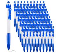 PONDON Lot de 108 stylos à bille bleus rétractables à encre vierge pour sensibilisation à la santé - Cadeau idéal pour le cancer du sein et les survivants du cancer