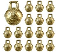 PONDON Lot de 30 mini clochettes en métal pour loisirs créatifs, grelots vintage en laiton, cloches de Noël dorées antiques