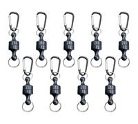 PONDON Lot de 9 lanières de pêche à clip avec forte force de fixation, boucle en forme de D, accessoire de camping en métal et plastique, 11,9 cm