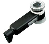 PONDON Loupe 60x avec double lumières LED, loupe portable rechargeable pour évaluation du jade et des antiquités