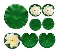 Ponds Lily Pads, Artificial Floating Water Lilies, 70g Green Assorted, Realistic Foam Petals, UV-Resistant Surfaces, Decorative Pool Centerpieces for Accent Waterfalls