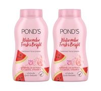 POND'S Poudre Translucide Visage Watermelon Fresh & Bright - Extrait de Pastèque, Collagène, Vitamine E - Lot de 2 x 50g